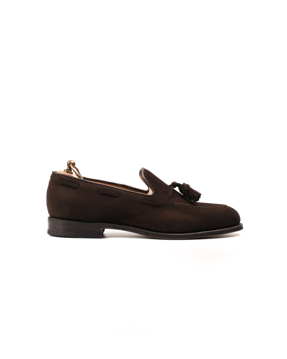 Tassel Loafer English Suede Dunkelbraun Rendenbach Ledersohle Fabian Zug