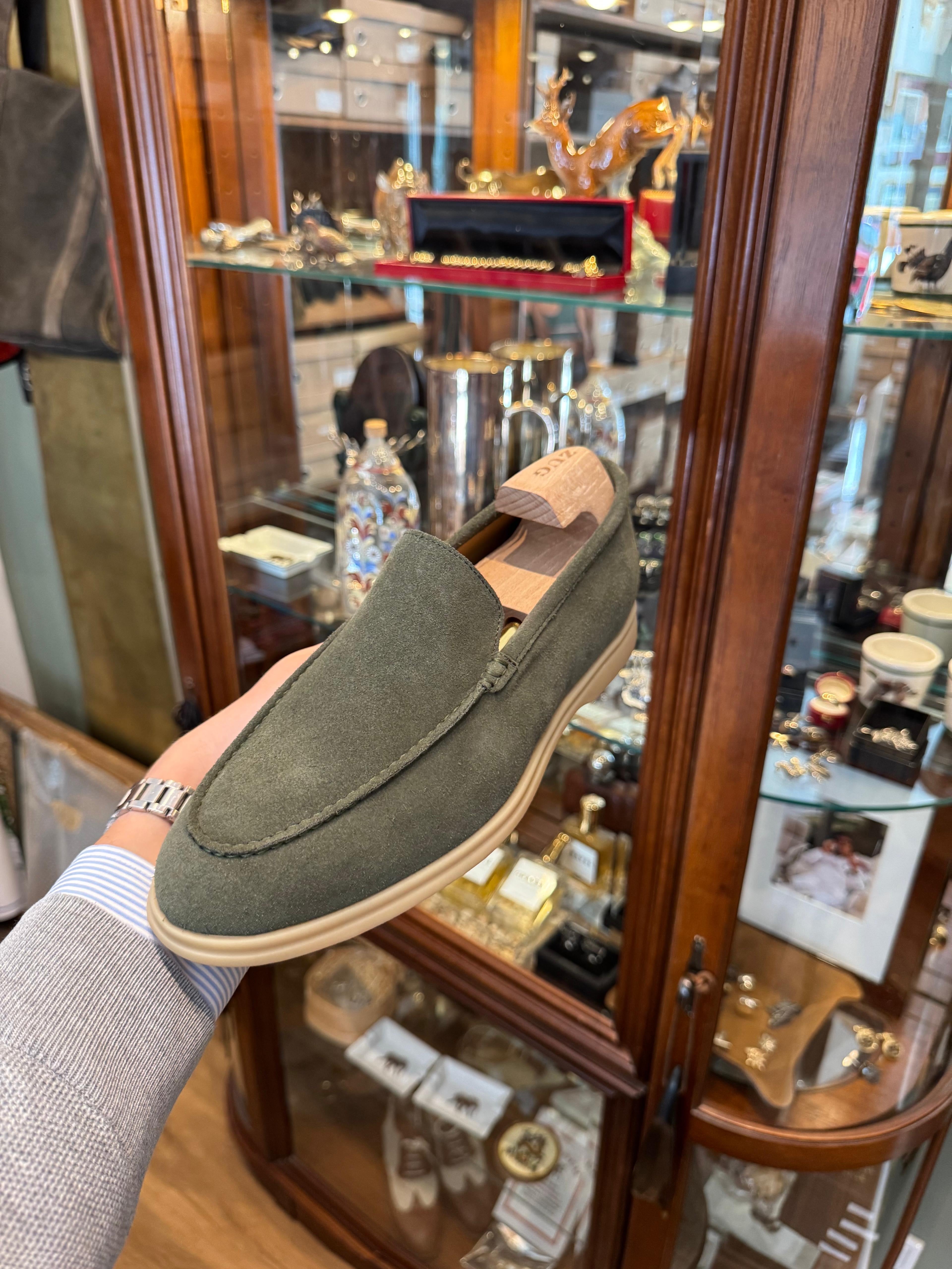Vela II // Thymian Suede // Sohle Ecru