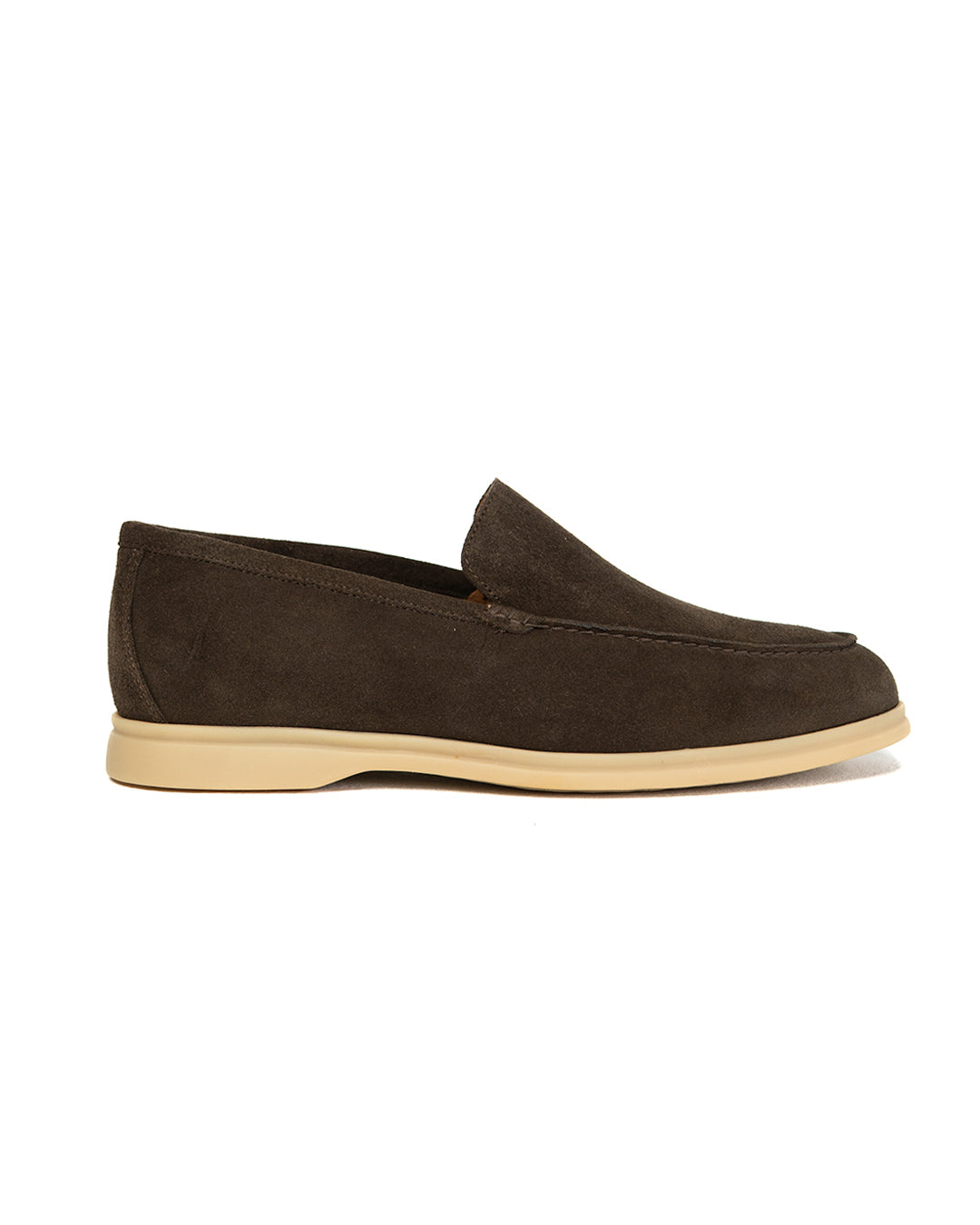Vela II // Dunkelbraun Suede // Sohle Ecru