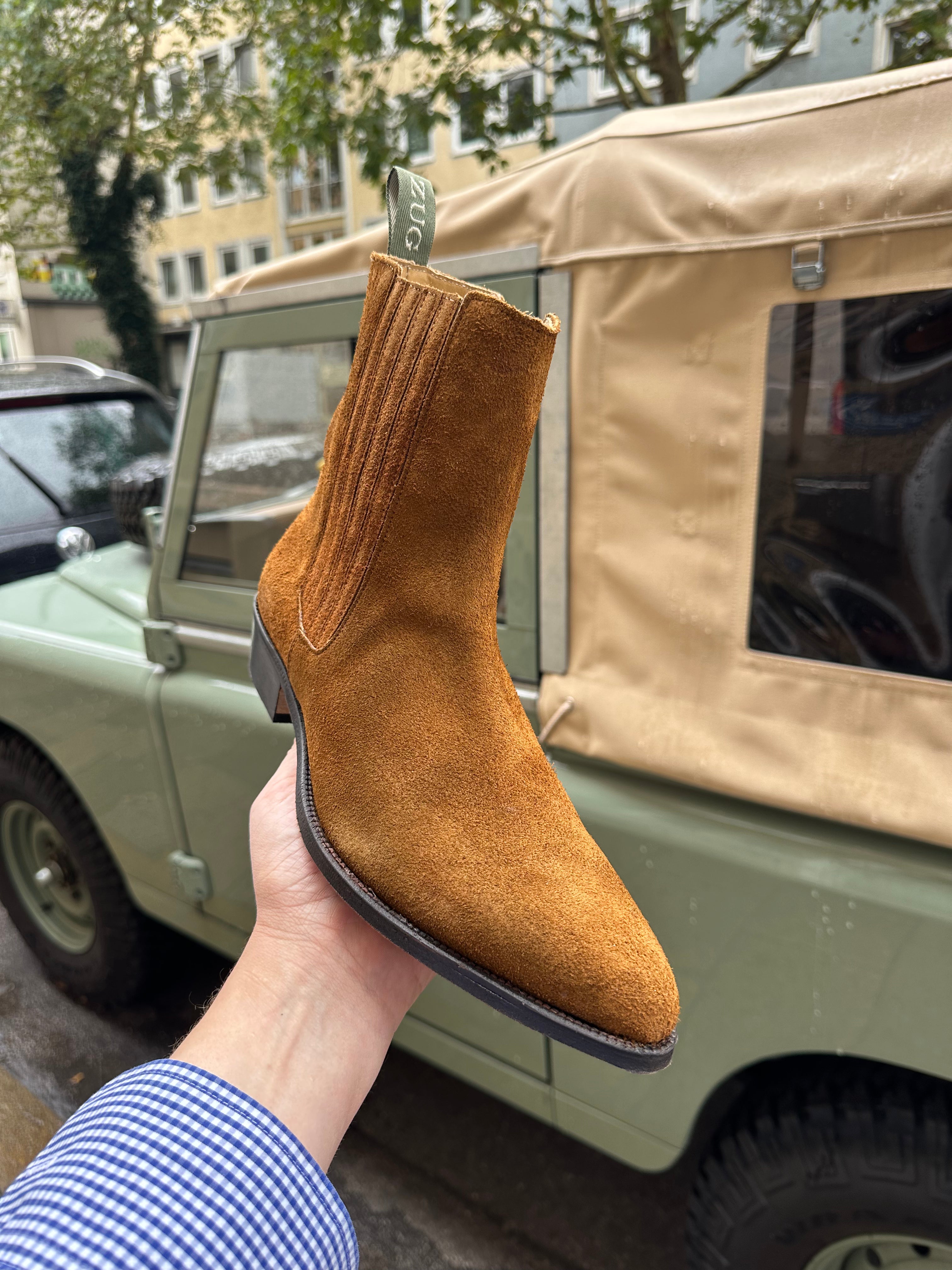 Damen Cowboy Chelsea Boot // Suede // Snuff // Rendenbach Ledersohle